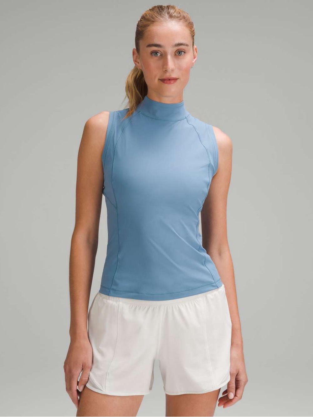 LULULEMON W1EF8S Nulux Lightweight Nulux Mock-Neck Tank Top Utility Blue